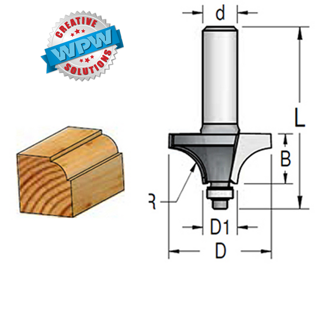 Beading Bit 22.2x11x50x6.35Sh R4.8 (Bearing)
