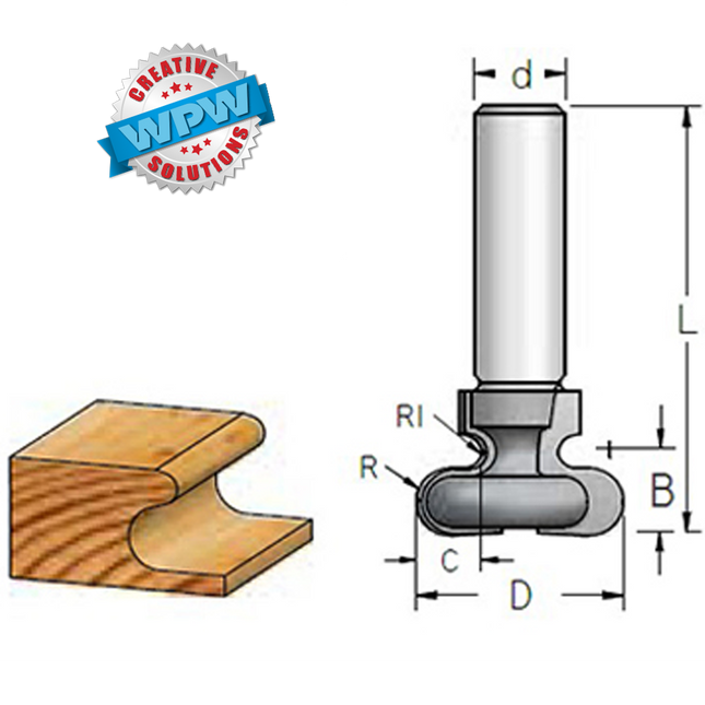Finger Grip Bit 31.8x12x12.7S R4.8/R2.5