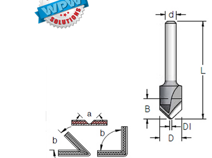 V-Groove Fold Bit 19x9.5x63 1/2"Sh 135°