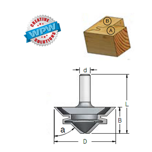 45° Lock Mitre Joint Bit 67x30x69 12.7Sh