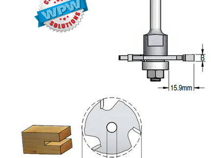 Woodworking tool with dimensions labeled and WPW logo on a white background