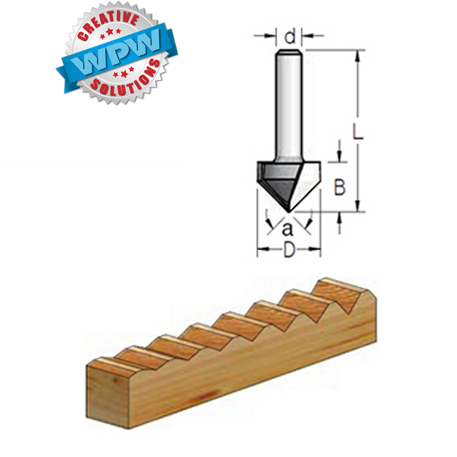 V-Groove Bit 38.1x32x70x12.7Sh 90°